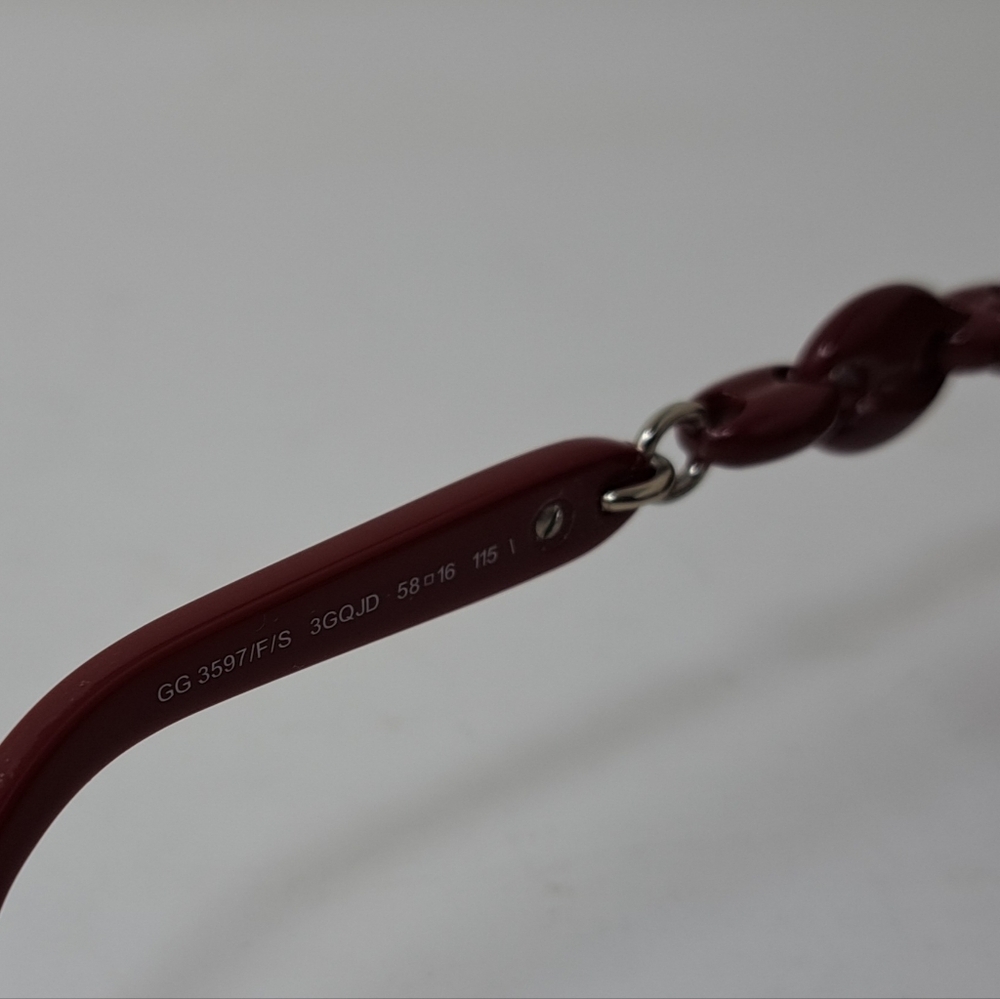 Gucci Womens Marina Chain Sunglasses Red Vintage Y2K GG3597/F/S 3GQJD 58-16-115 - Picture 11 of 16